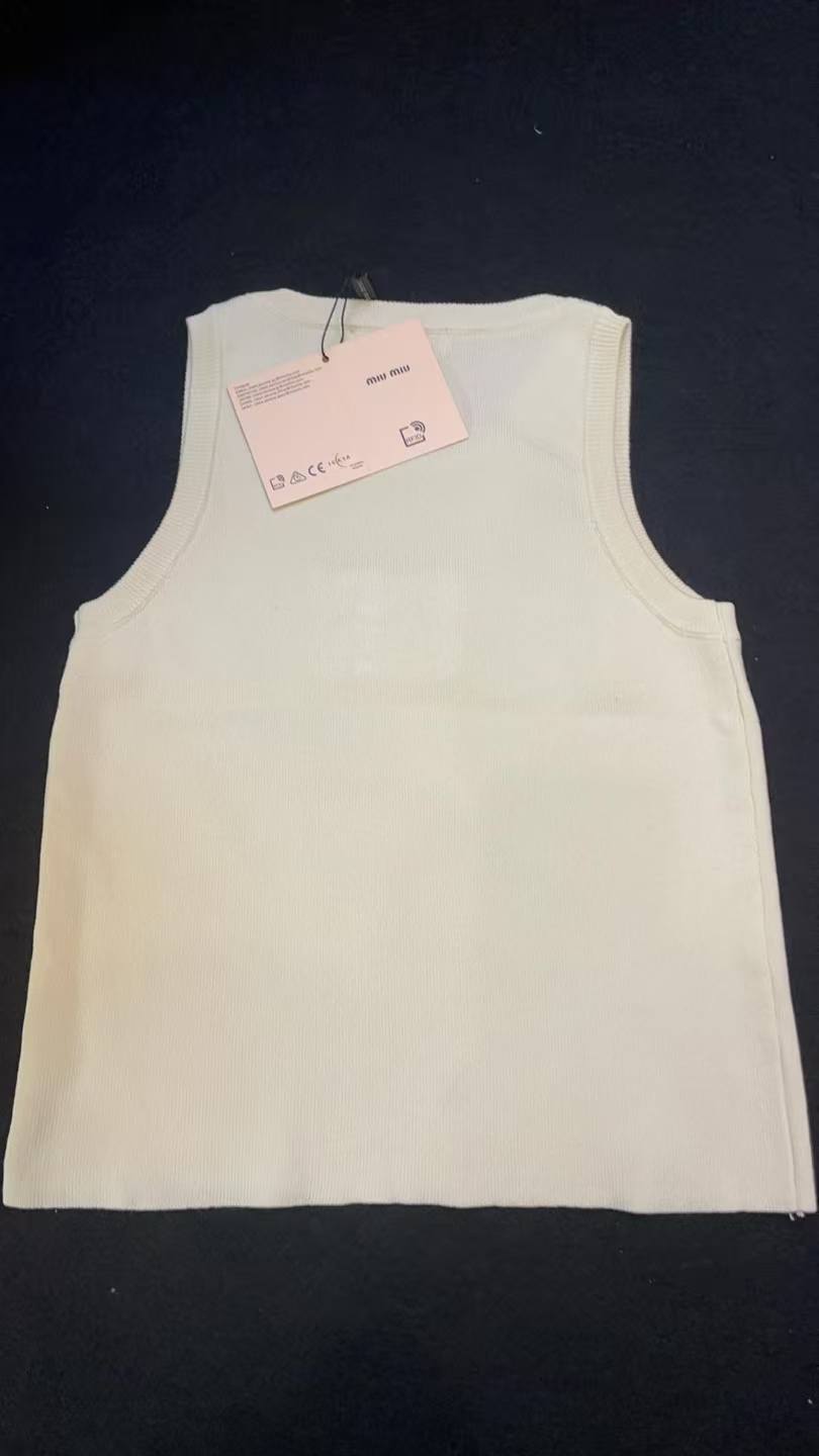 Miu Miu Women's Ribbed Jersey Tank Top