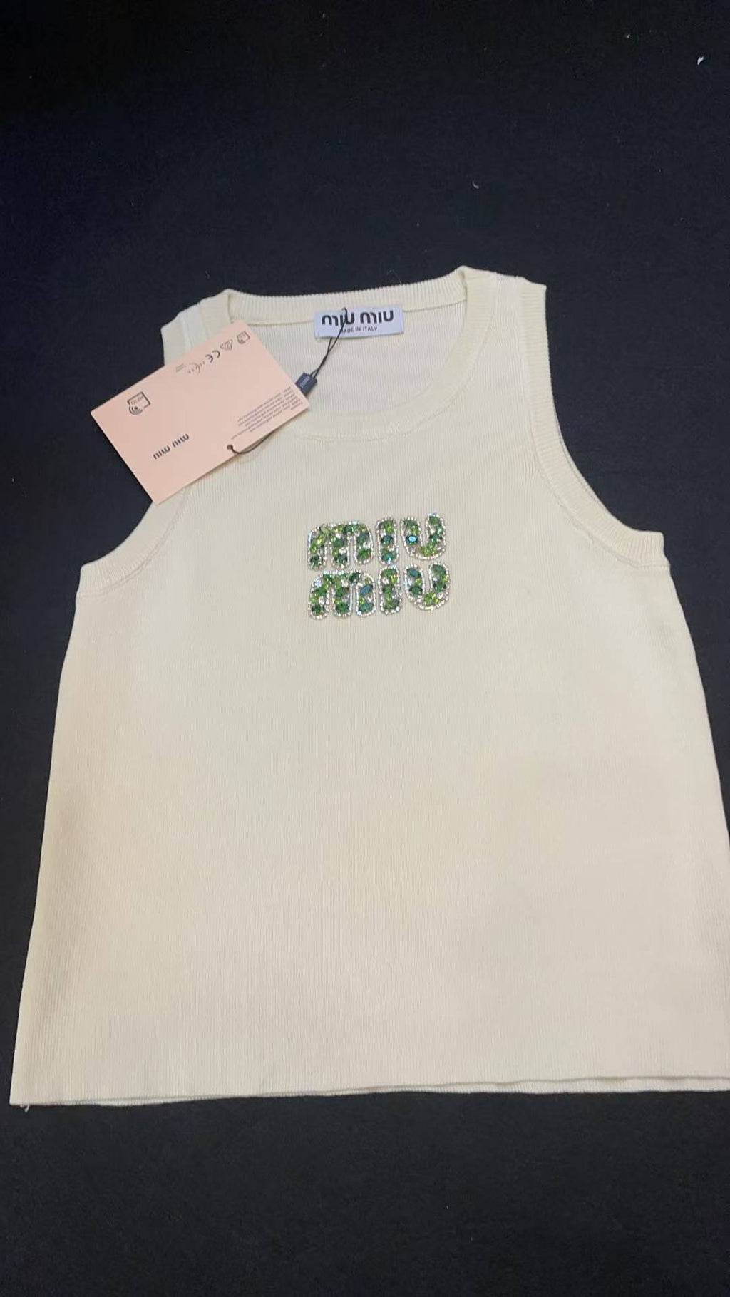 Miu Miu Women's Ribbed Jersey Tank Top