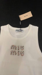 Miu Miu Women's Ribbed Jersey Tank Top