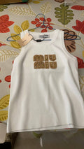 Miu Miu Women's Ribbed Jersey Tank Top