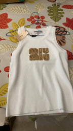 Miu Miu Women's Ribbed Jersey Tank Top
