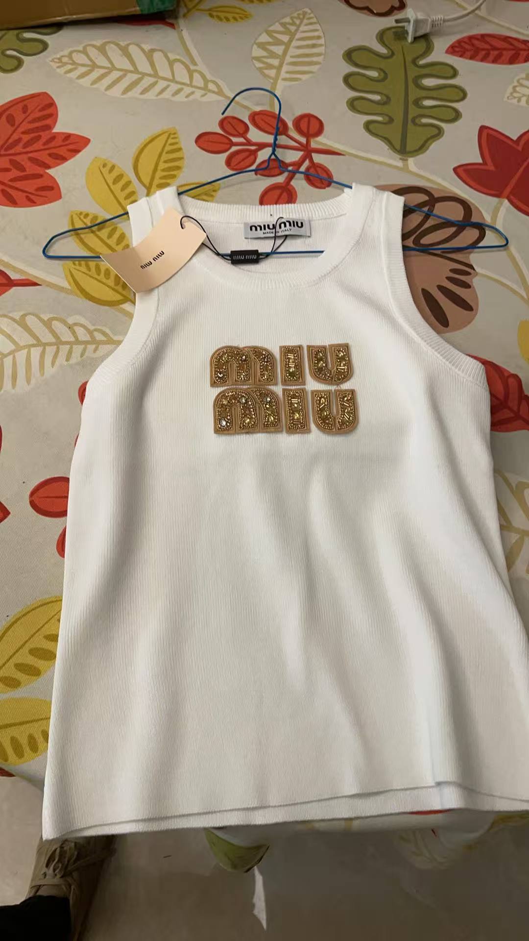 Miu Miu Women's Ribbed Jersey Tank Top