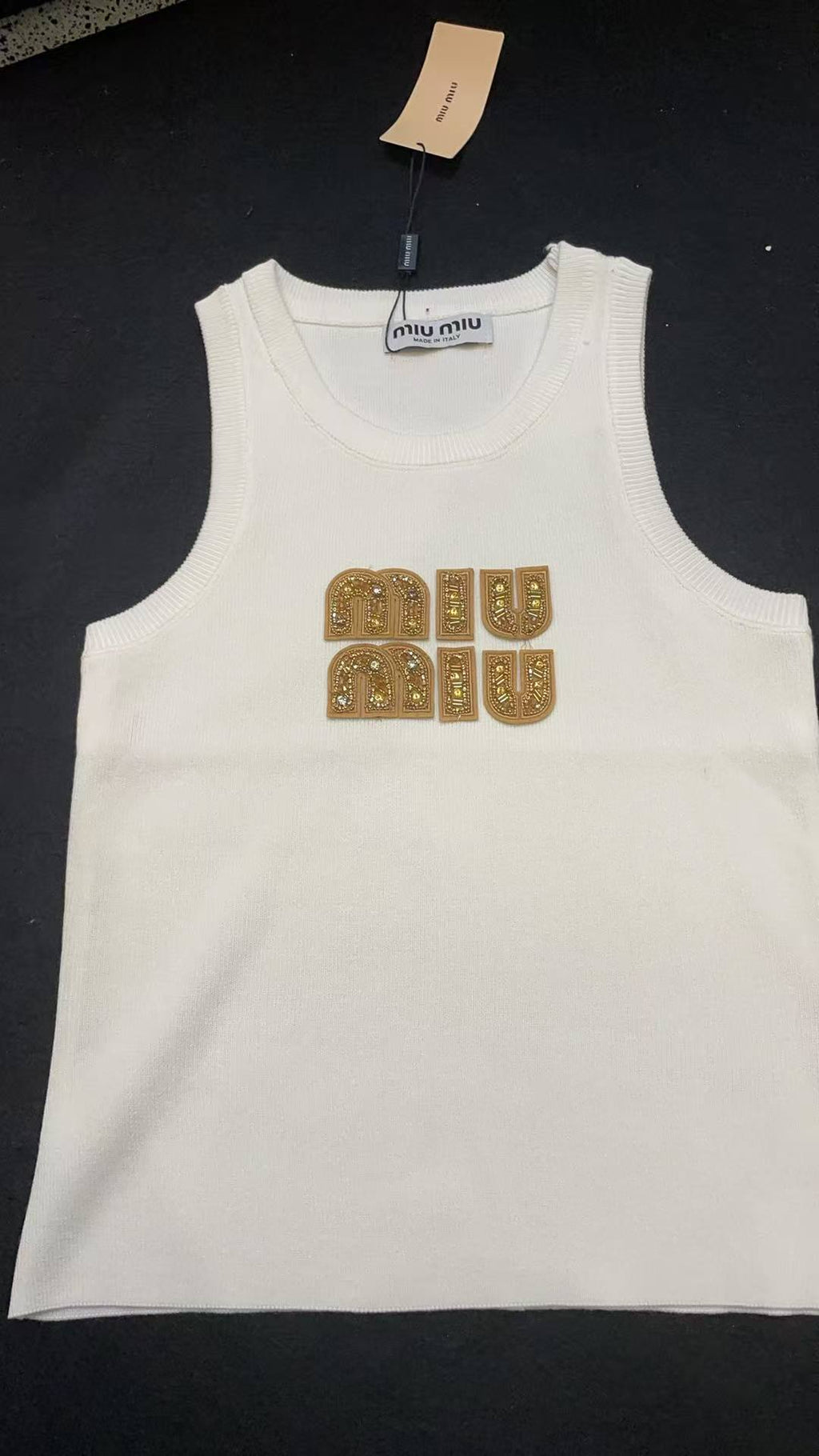 Miu Miu Women's Ribbed Jersey Tank Top