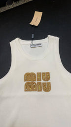 Miu Miu Women's Ribbed Jersey Tank Top