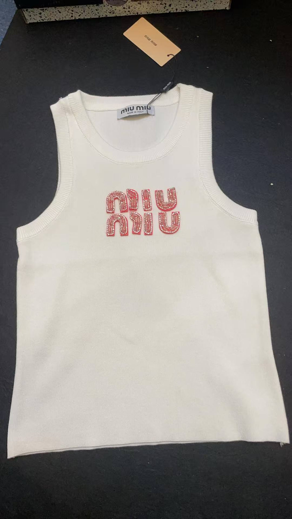 Miu Miu Women's Ribbed Jersey Tank Top