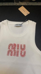 Miu Miu Women's Ribbed Jersey Tank Top