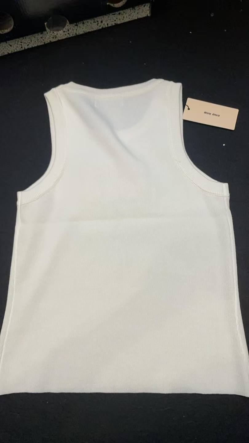 Miu Miu Women's Ribbed Jersey Tank Top