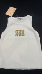 Miu Miu Women's Ribbed Jersey Tank Top