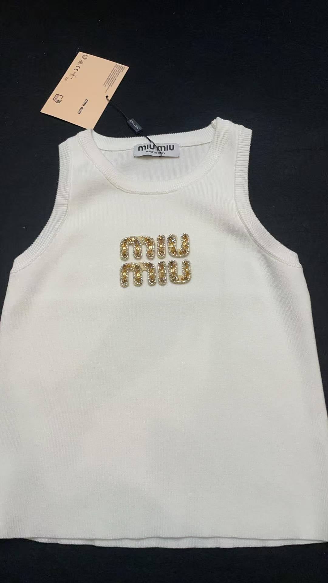Miu Miu Women's Ribbed Jersey Tank Top