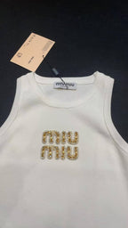 Miu Miu Women's Ribbed Jersey Tank Top