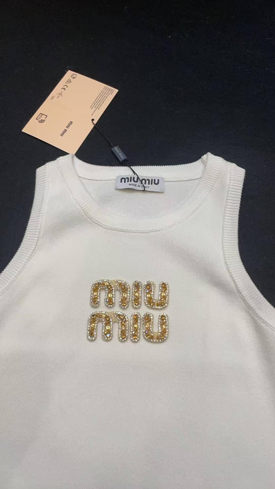 Miu Miu Women's Ribbed Jersey Tank Top