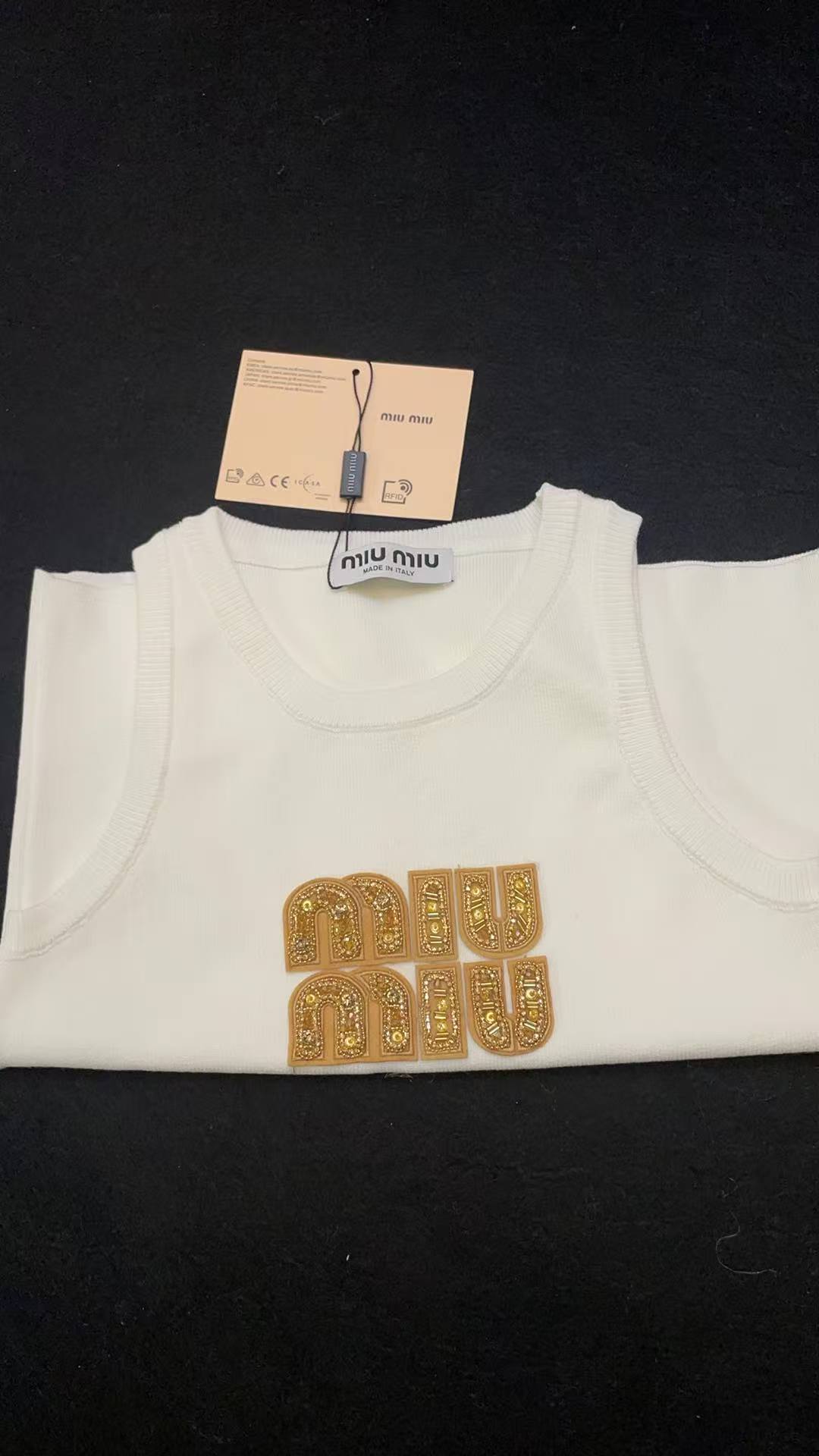 Miu Miu Women's Ribbed Jersey Tank Top