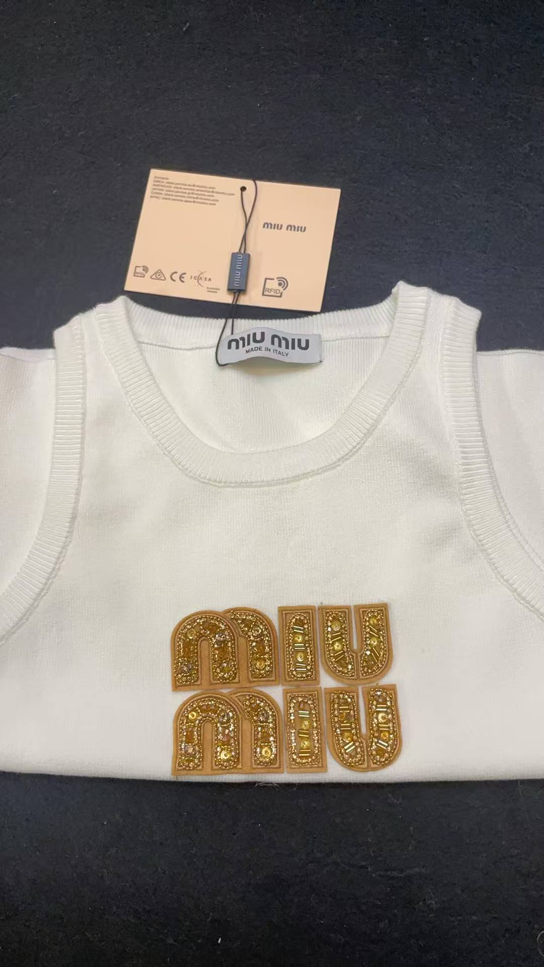 Miu Miu Women's Ribbed Jersey Tank Top