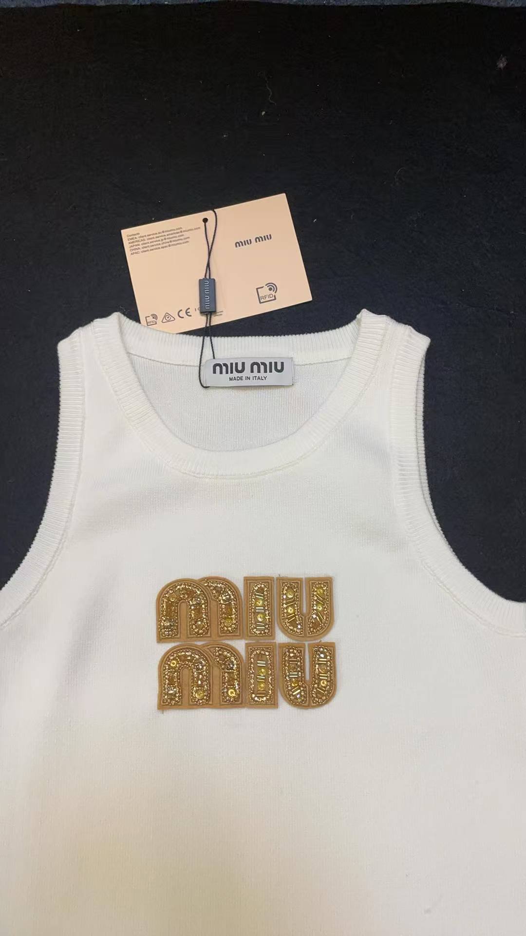 Miu Miu Women's Ribbed Jersey Tank Top