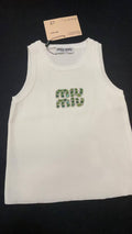 Miu Miu Women's Ribbed Jersey Tank Top