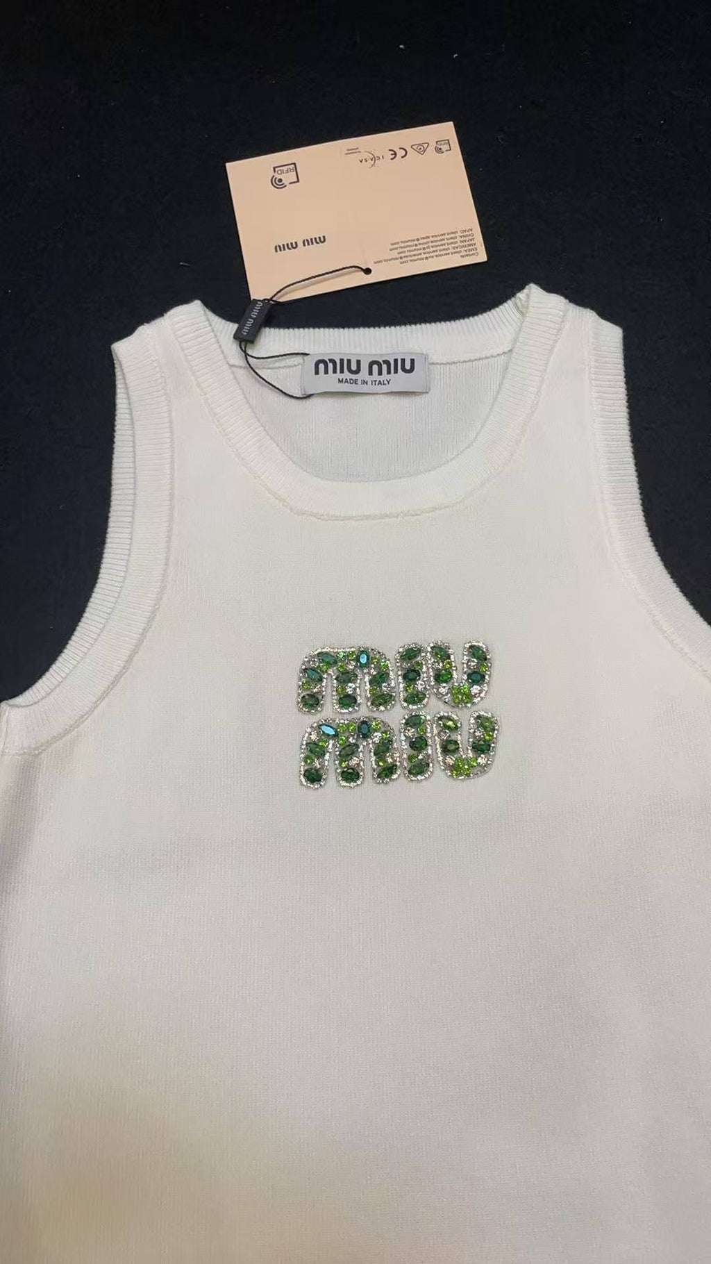 Miu Miu Women's Ribbed Jersey Tank Top