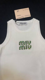 Miu Miu Women's Ribbed Jersey Tank Top