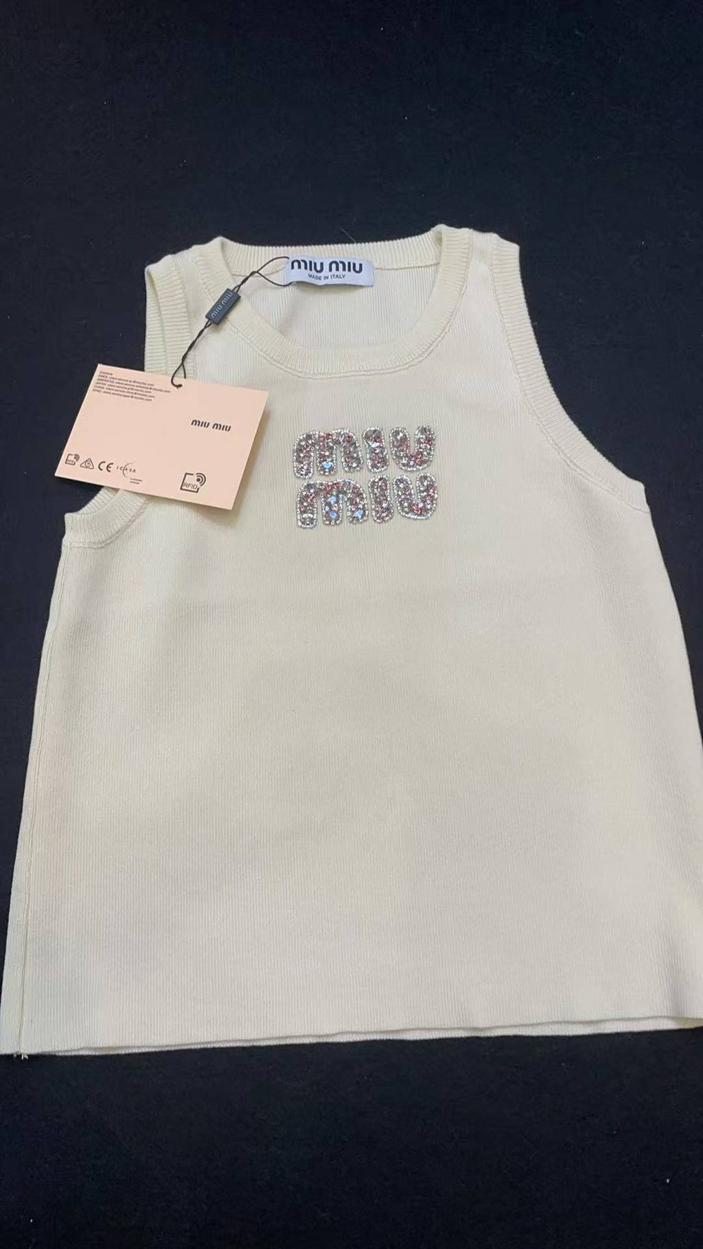 ITALY Women Ribbed jersey top Miu Miu tank tops