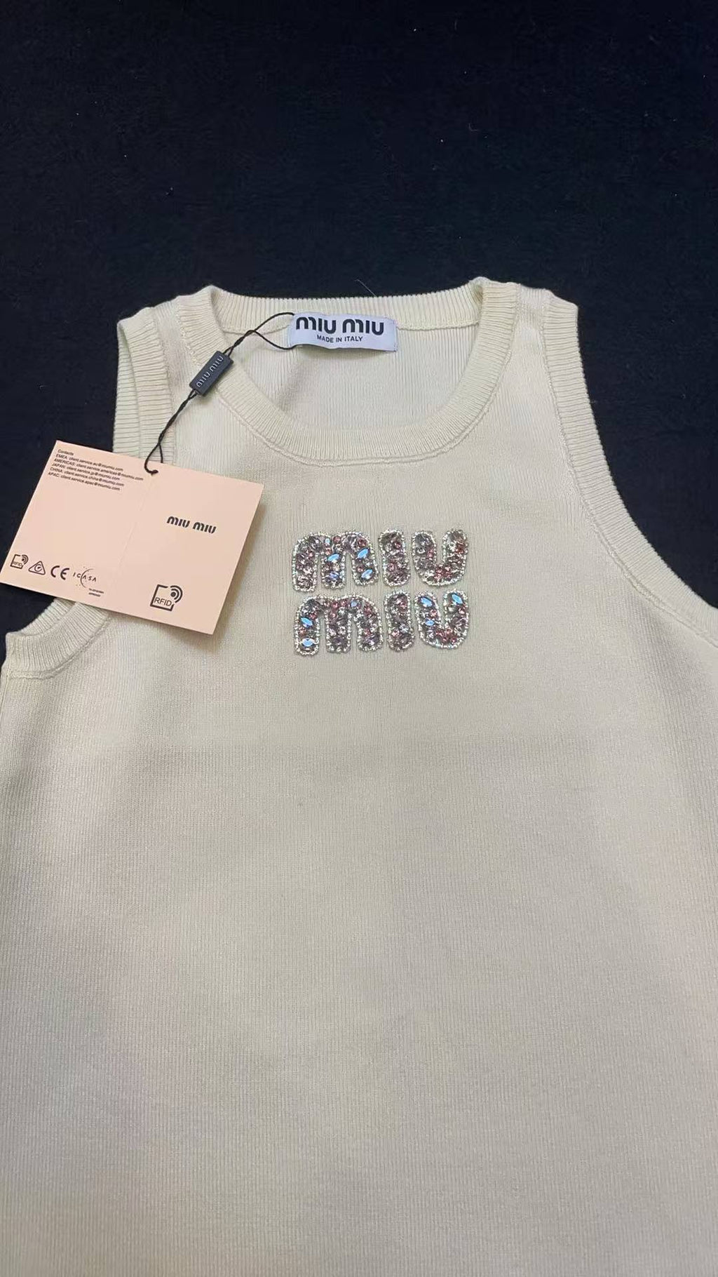 ITALY Women Ribbed jersey top Miu Miu tank tops