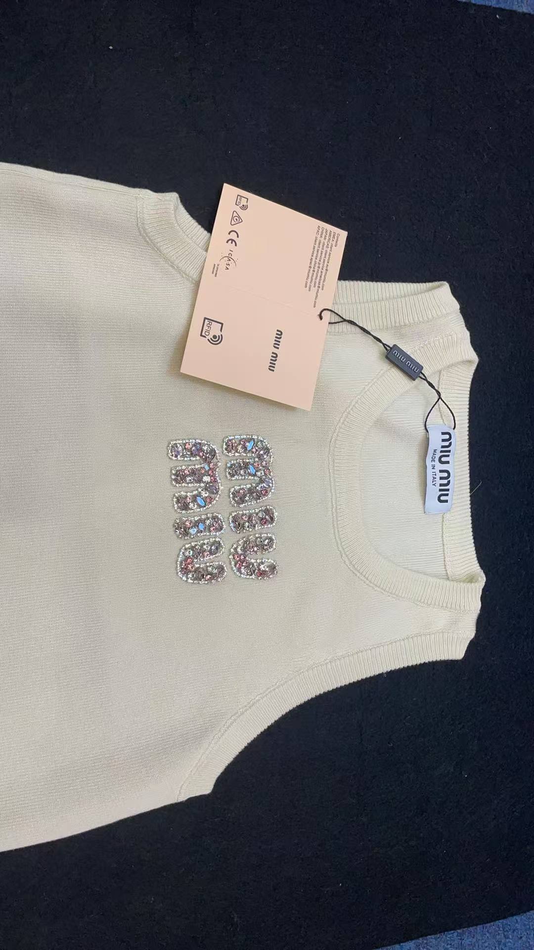 ITALY Women Ribbed jersey top Miu Miu tank tops