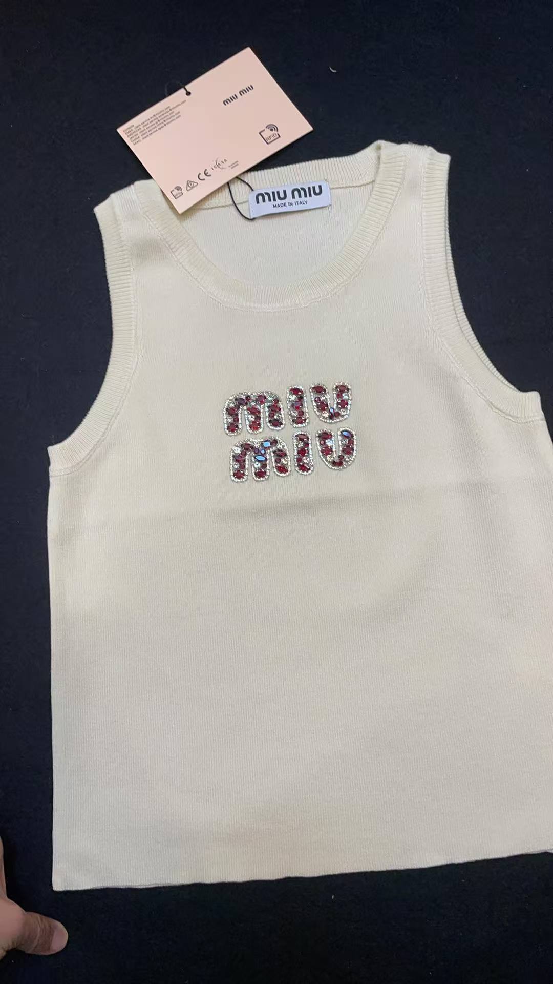 Miu Miu Women's Ribbed Jersey Tank Top