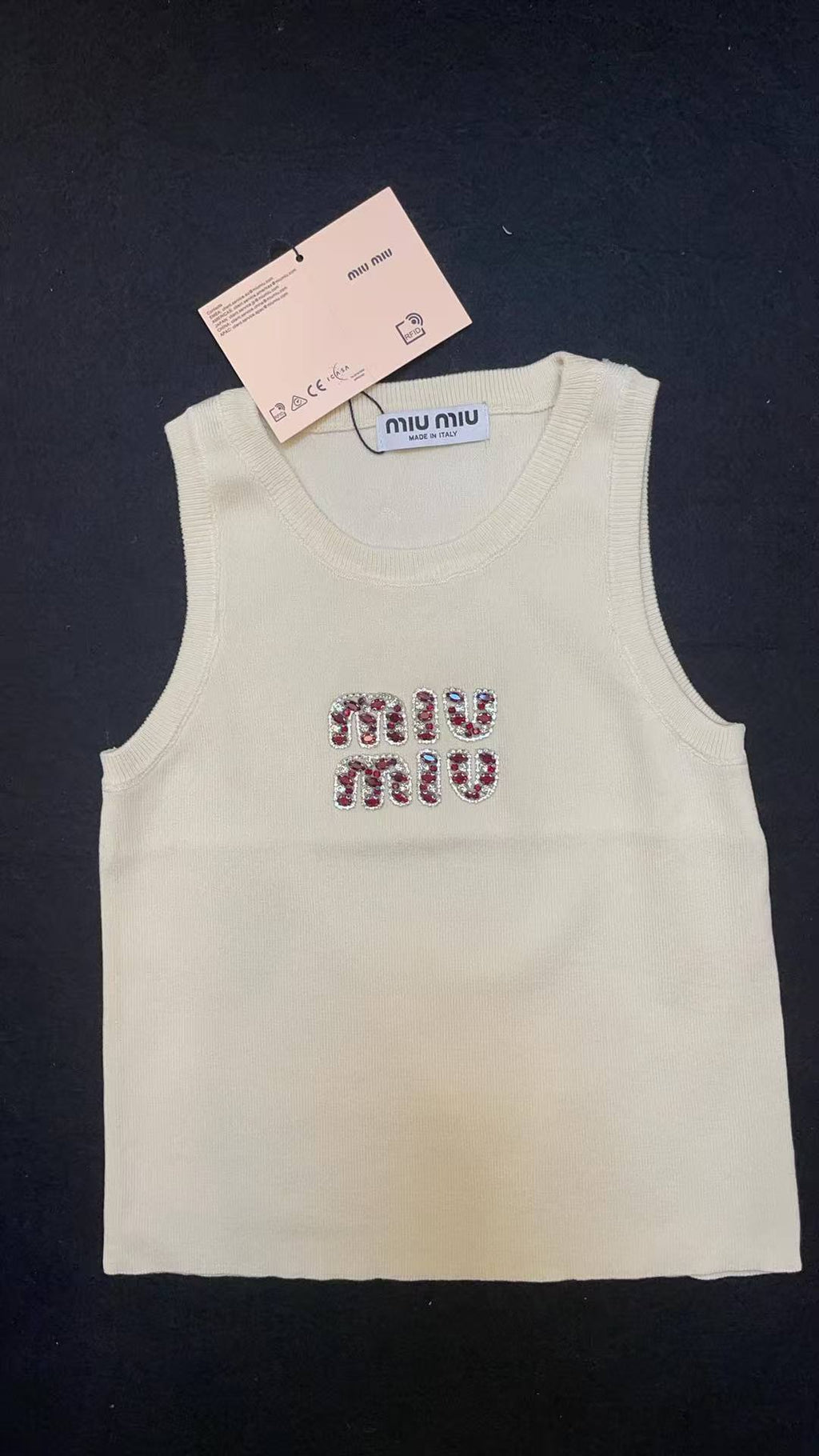 Miu Miu Women's Ribbed Jersey Tank Top