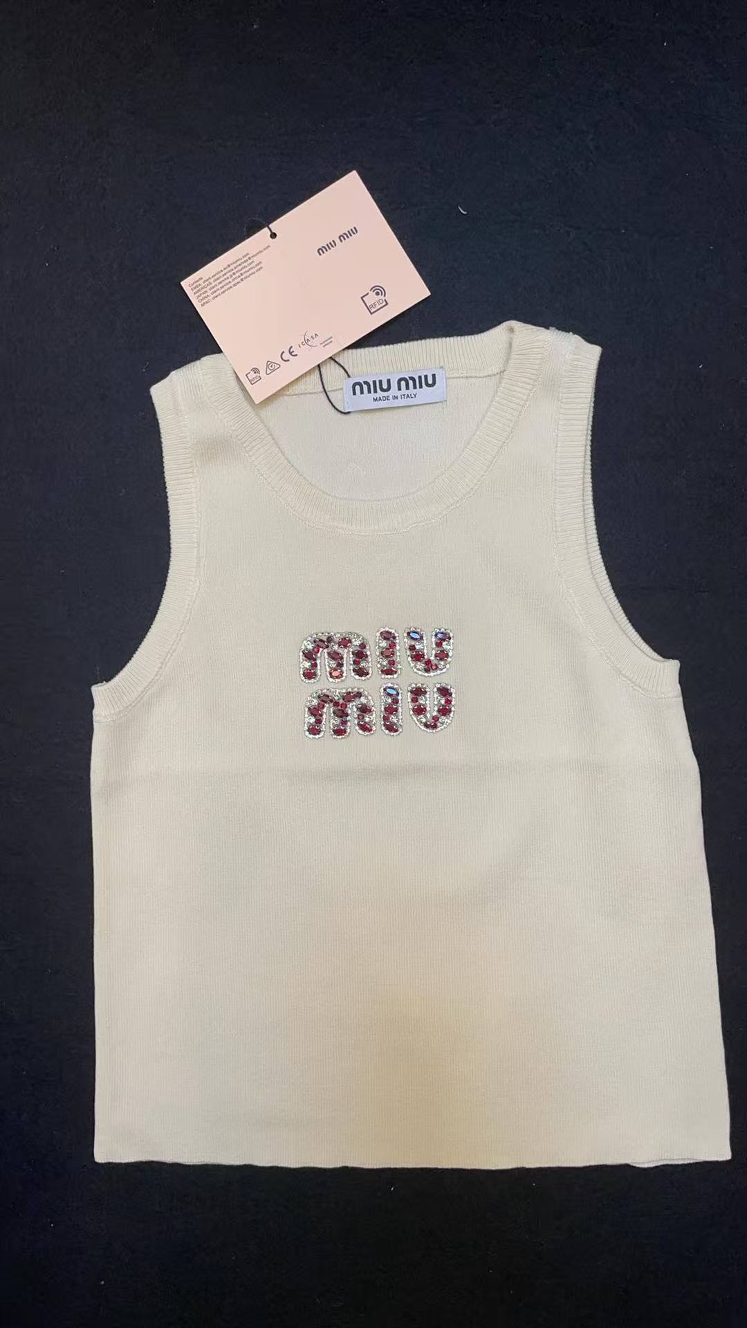 Miu Miu Women's Ribbed Jersey Tank Top