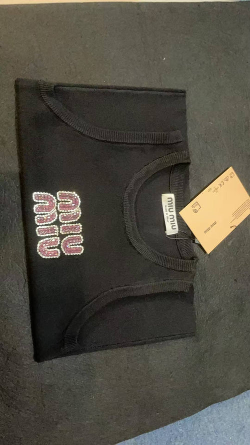 ITALY Women Ribbed jersey top Miu Miu tank tops