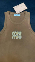 ITALY Women Ribbed jersey top Miu Miu tank tops