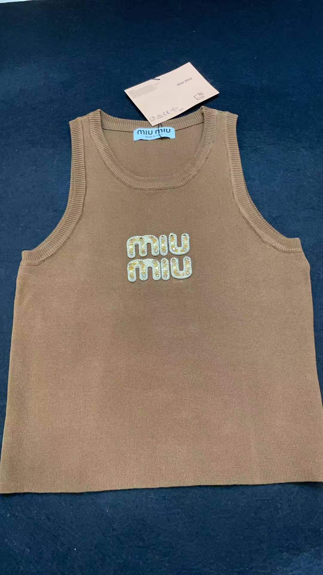 ITALY Women Ribbed jersey top Miu Miu tank tops