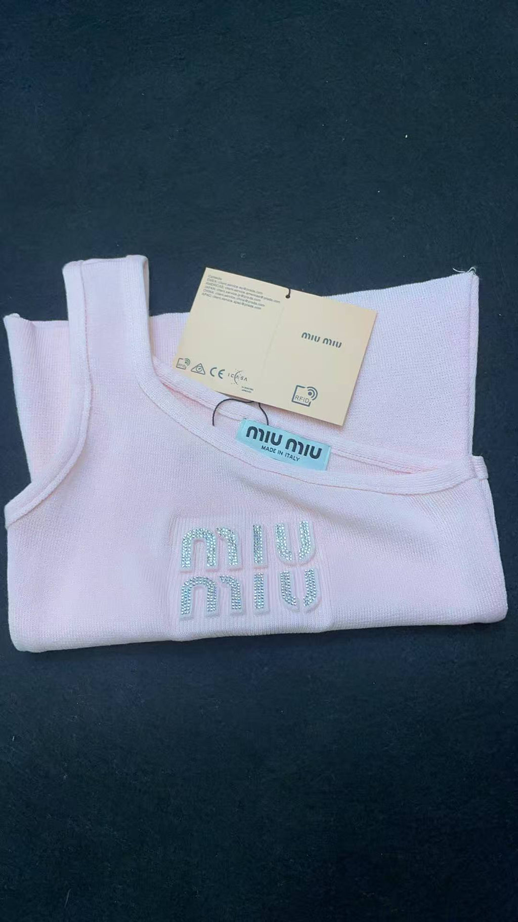 ITALY Women Ribbed jersey top Miu Miu tank tops