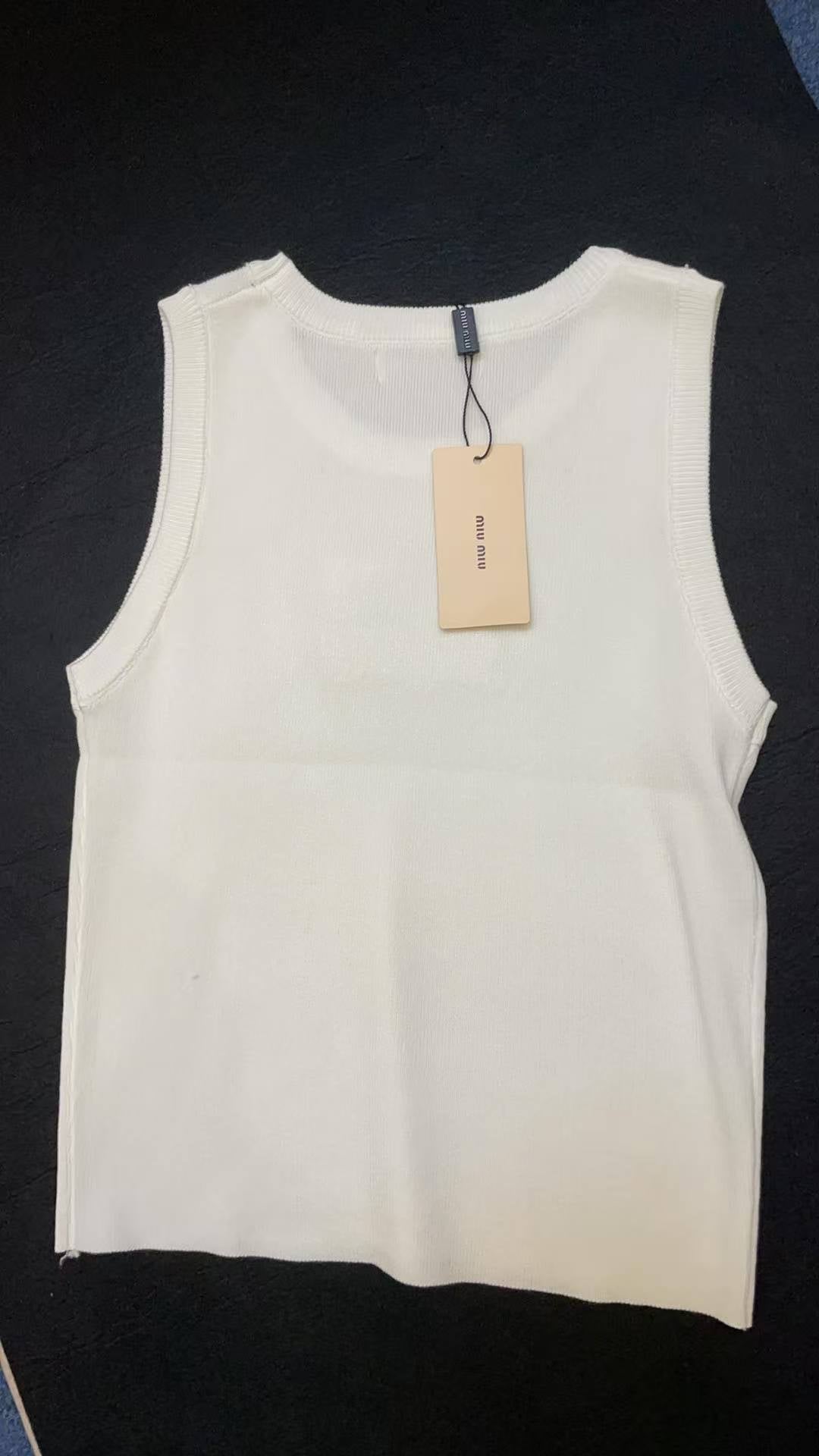 Miu Miu Women's Ribbed Jersey Tank Top