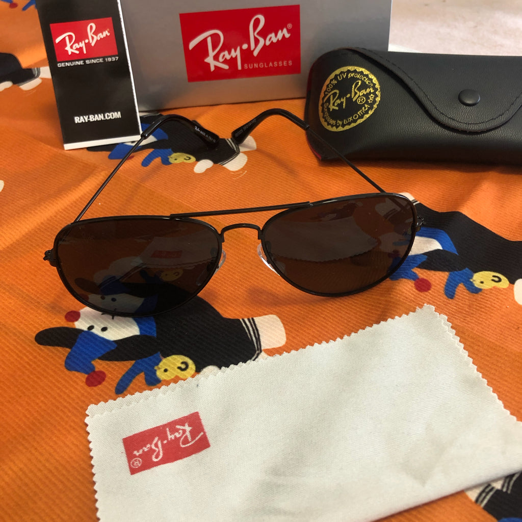 Ray-Ban RB3025 Aviator Black Polarized Sunglasses, 58mm