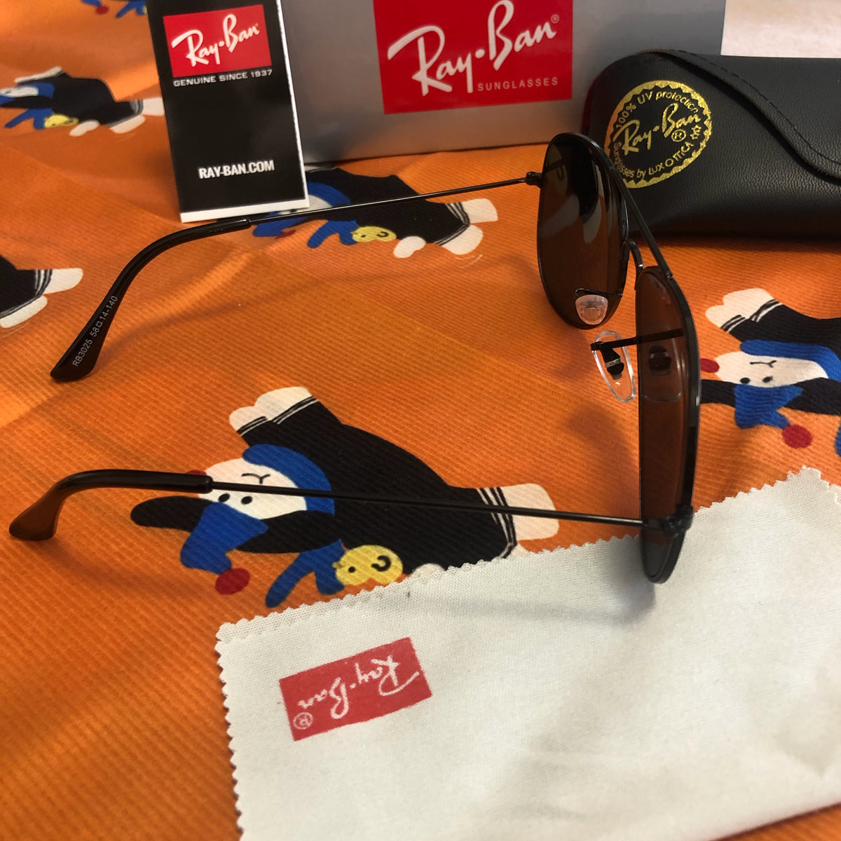 Ray-Ban RB3025 Aviator Black Polarized Sunglasses, 58mm