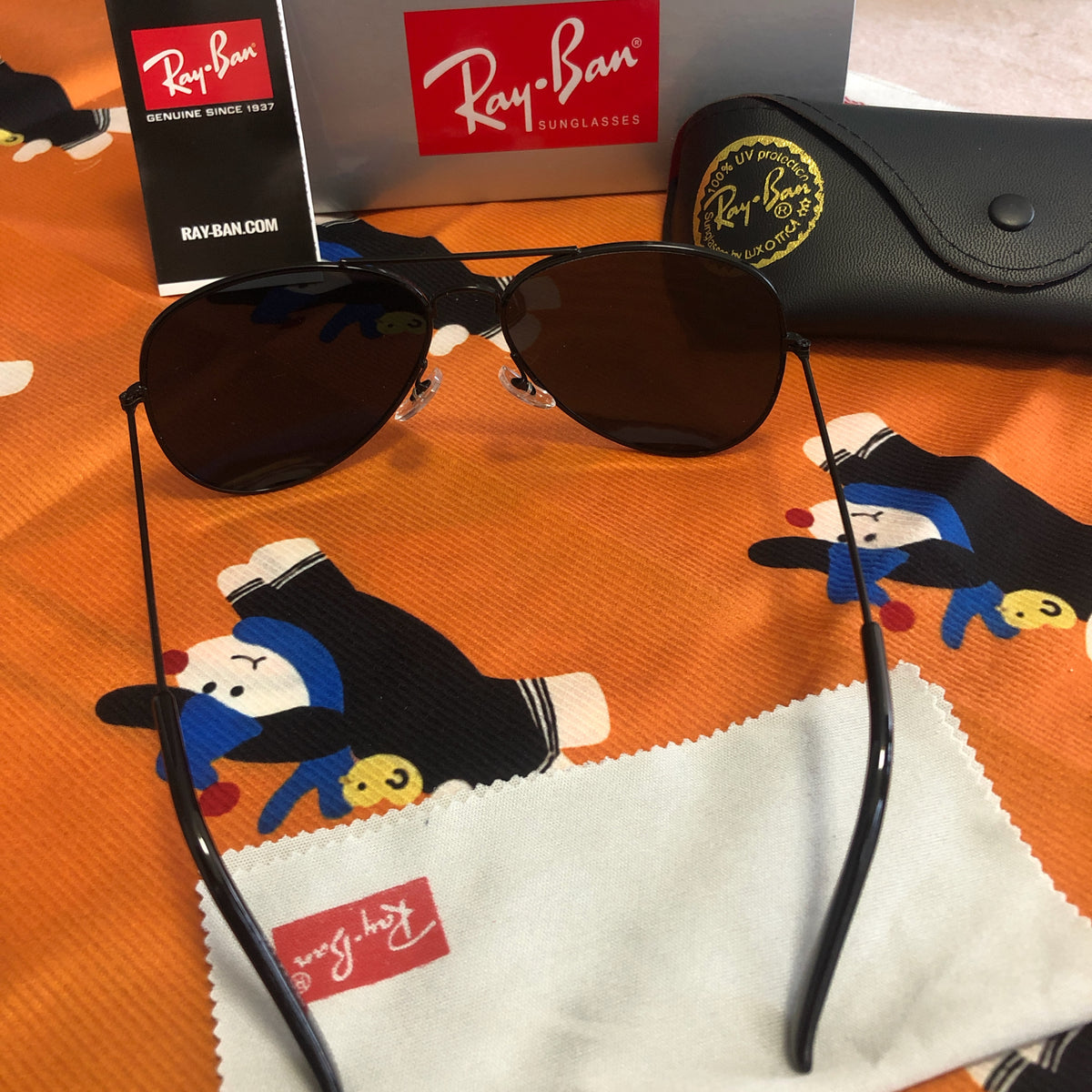 Ray-Ban RB3025 Aviator Black Polarized Sunglasses, 58mm