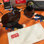 Ray-Ban RB3025 Aviator Black Polarized Sunglasses, 58mm