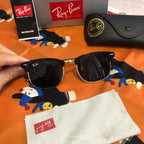 Ray-Ban RB3016 Black Sunglasses, Gray Glass Lenses, 51mm