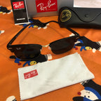 Ray-Ban RB3016 Black Sunglasses, Gray Glass Lenses, 51mm