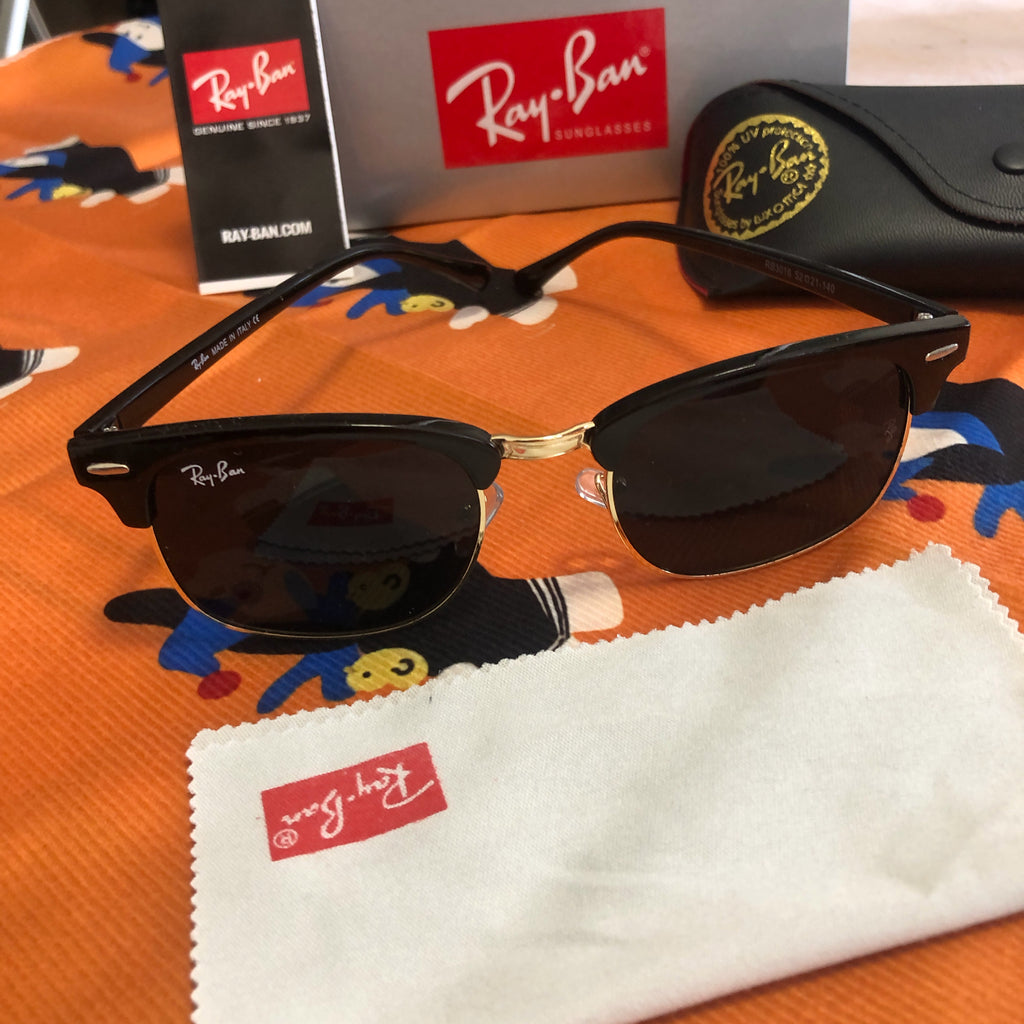 Ray-Ban RB3016 Black Sunglasses, Gray Glass Lenses, 51mm