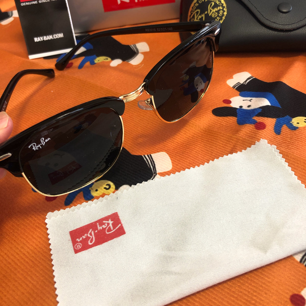 Ray-Ban RB3016 Black Sunglasses, Gray Glass Lenses, 51mm