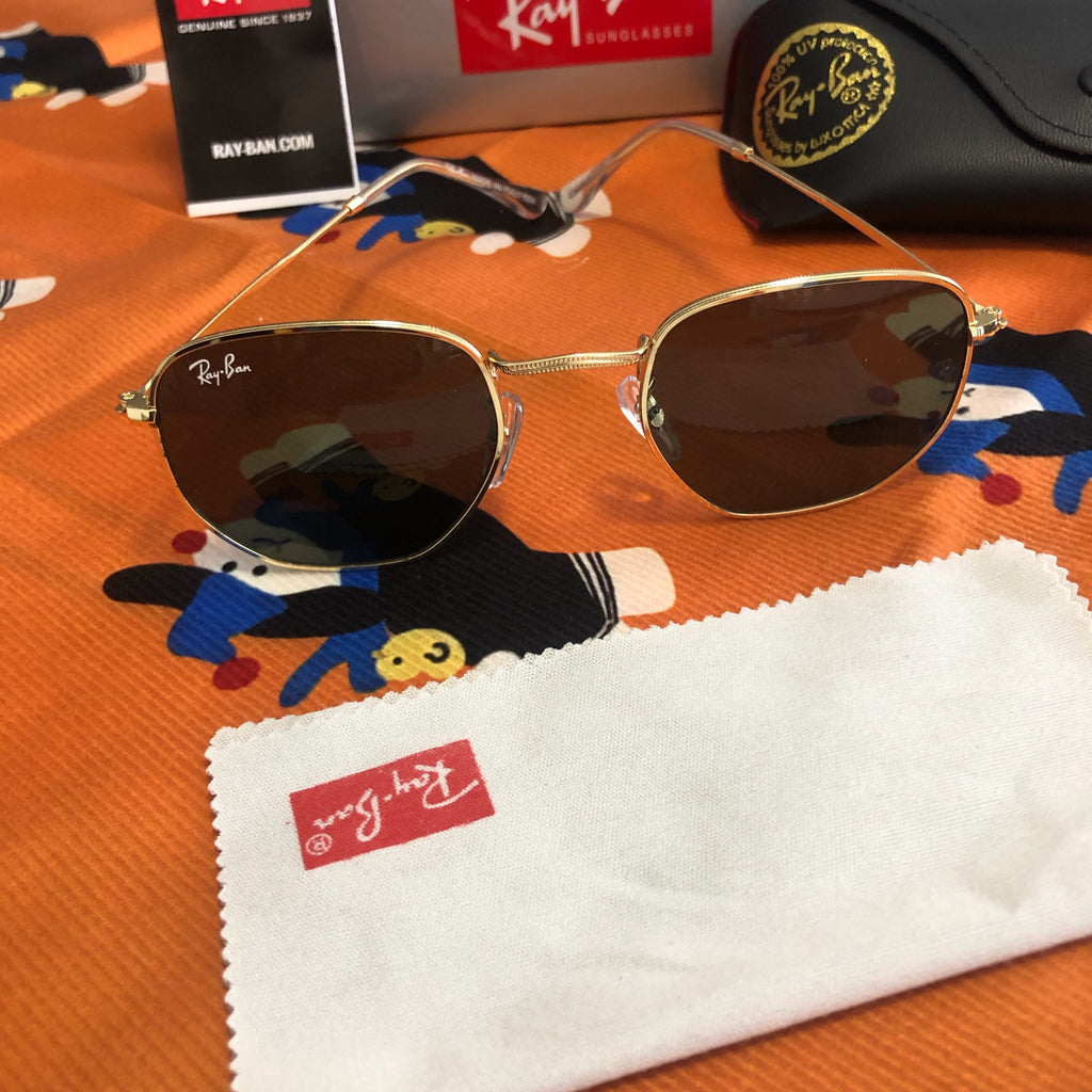 Ray-Ban RB3548N Gold-Tone Rounded Square Sunglasses