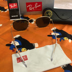 Ray-Ban RB3548N Gold-Tone Rounded Square Sunglasses