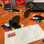 Ray-Ban RB3548N Gold-Tone Rounded Square Sunglasses