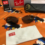 Ray-Ban RB2447 1157 Round Fleck Sunglasses, Havana 49mm