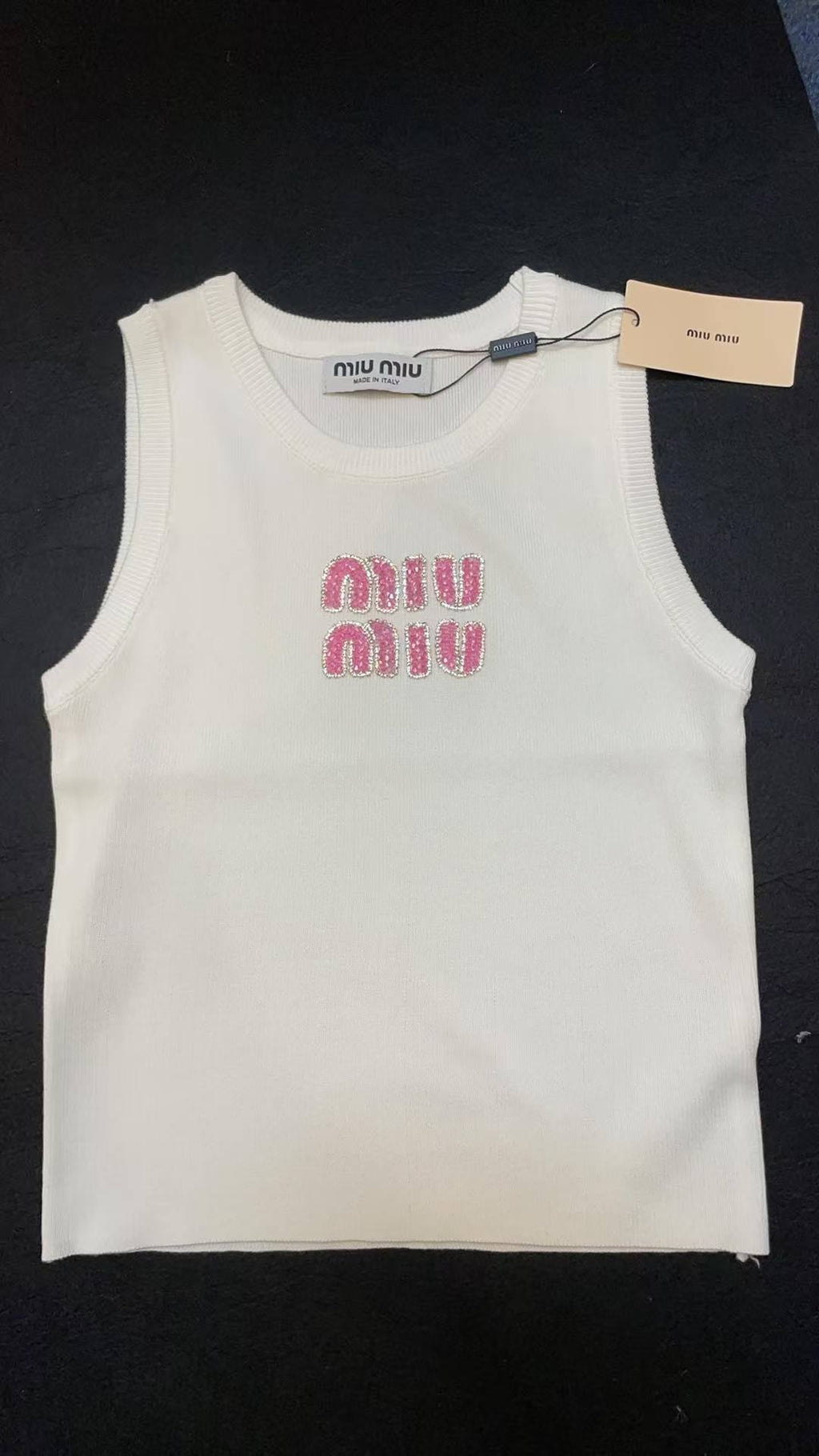 Miu Miu Women's Ribbed Jersey Tank Top