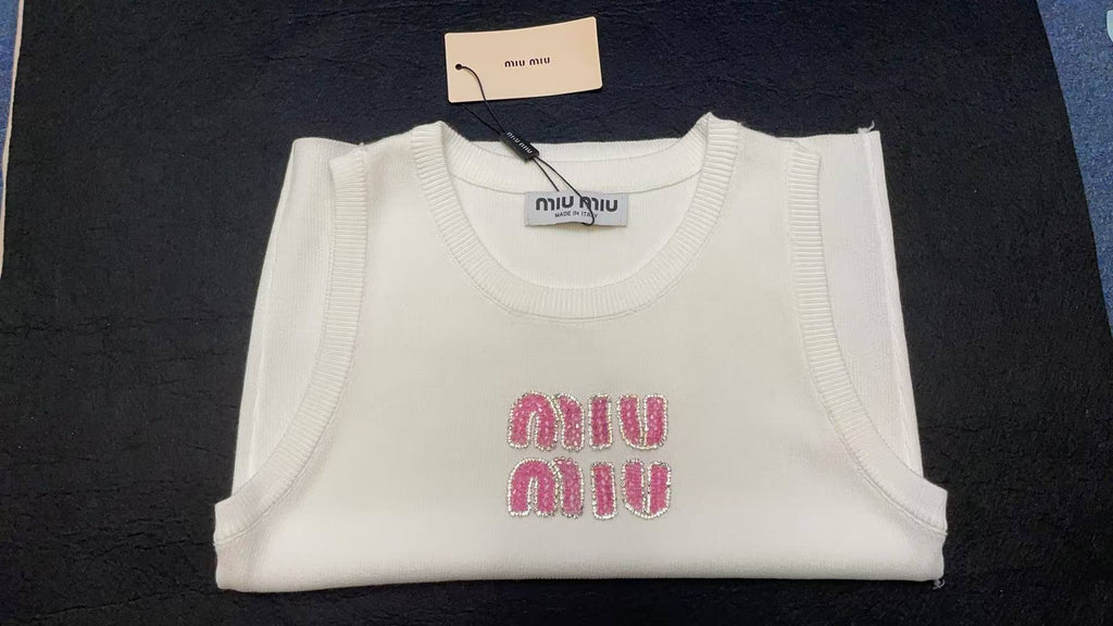 Miu Miu Women's Ribbed Jersey Tank Top