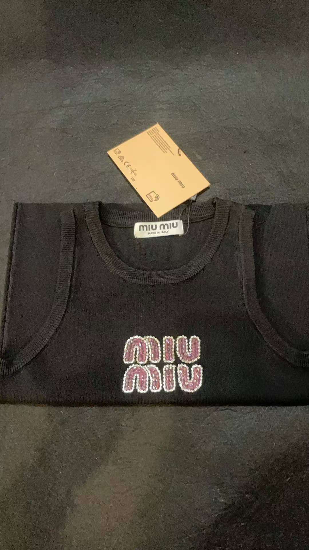 ITALY Women Ribbed jersey top Miu Miu tank tops