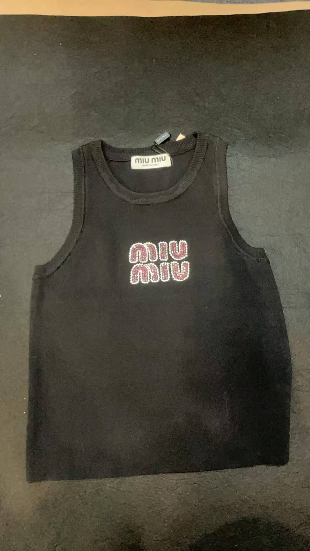 ITALY Women Ribbed jersey top Miu Miu tank tops
