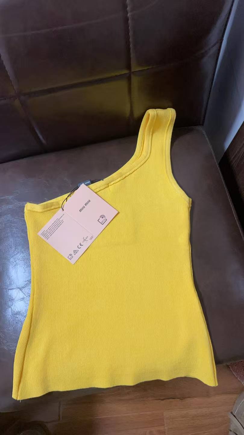 ITALY Women Ribbed jersey top Miu Miu tank tops
