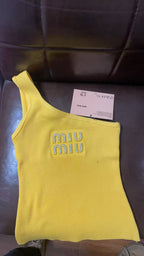 ITALY Women Ribbed jersey top Miu Miu tank tops